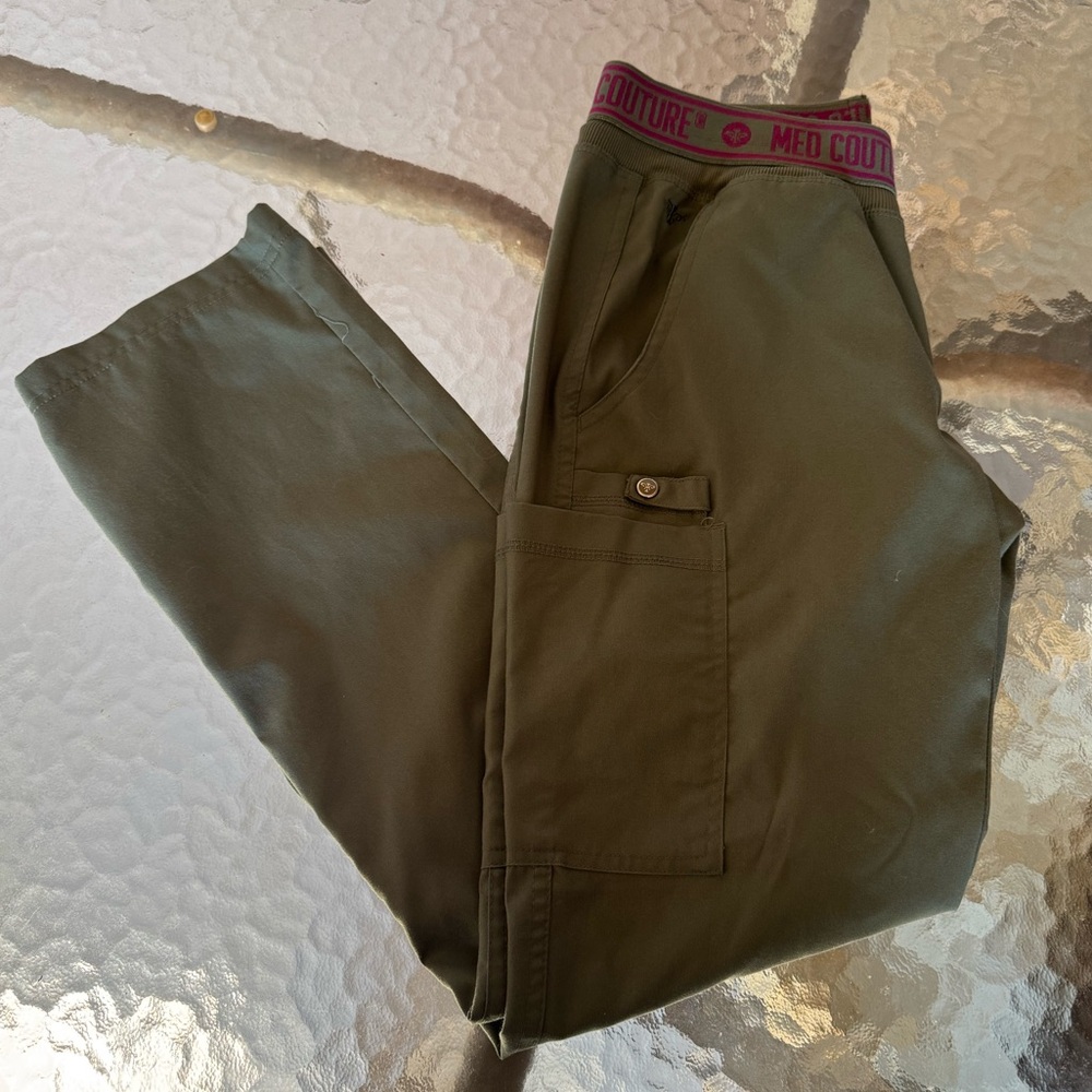 Army Green Med Couture Scrub Pants